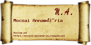Mocsai Annamária névjegykártya